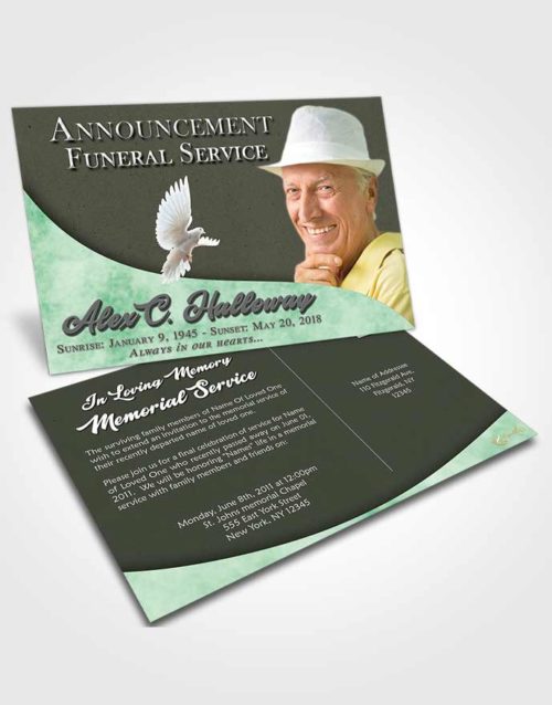 Funeral Announcement Card Template Serene Peace of Mind