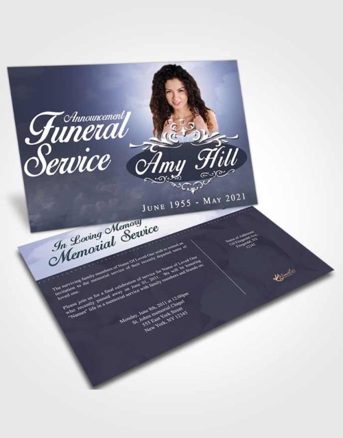 Funeral Announcement Card Template Serene Sympathy