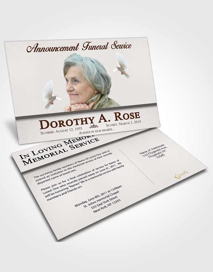 Funeral Announcement Card Template Shining Tolerance