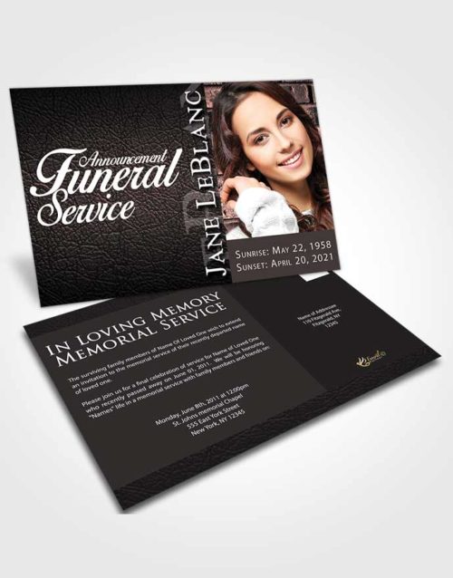 Funeral Announcement Card Template Simple Passion