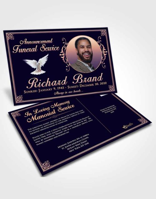 Funeral Announcement Card Template Smooth Class Dark