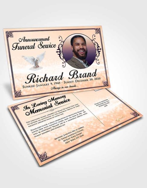 Funeral Announcement Card Template Smooth Class Light
