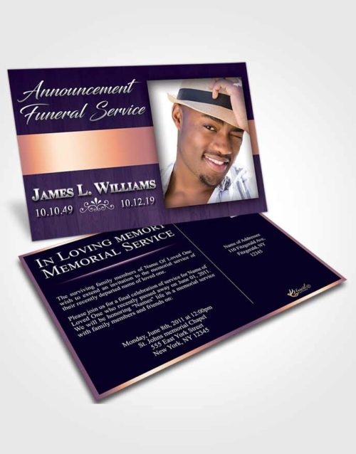 Funeral Announcement Card Template Smooth Force