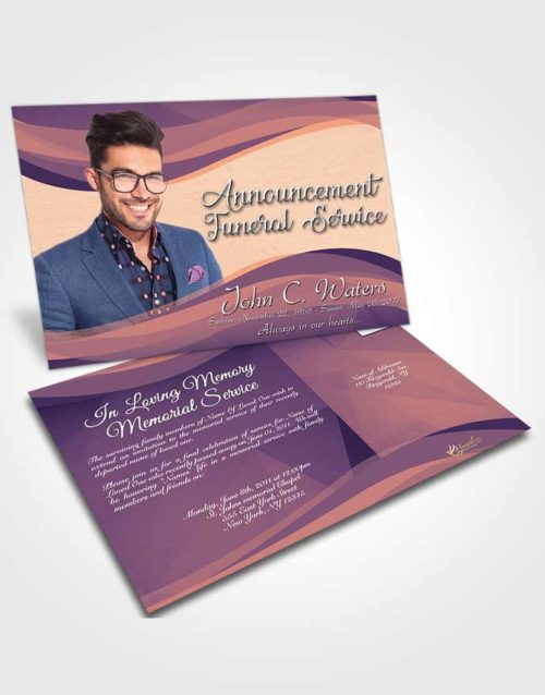Funeral Announcement Card Template Smooth Fortitude