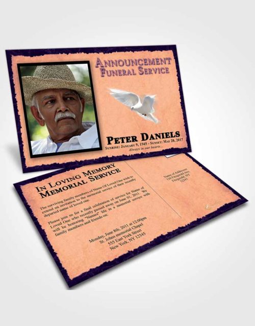 Funeral Announcement Card Template Smooth Outback