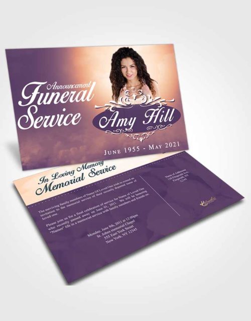 Funeral Announcement Card Template Smooth Sympathy