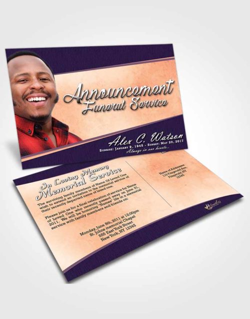Funeral Announcement Card Template Smooth Vitality
