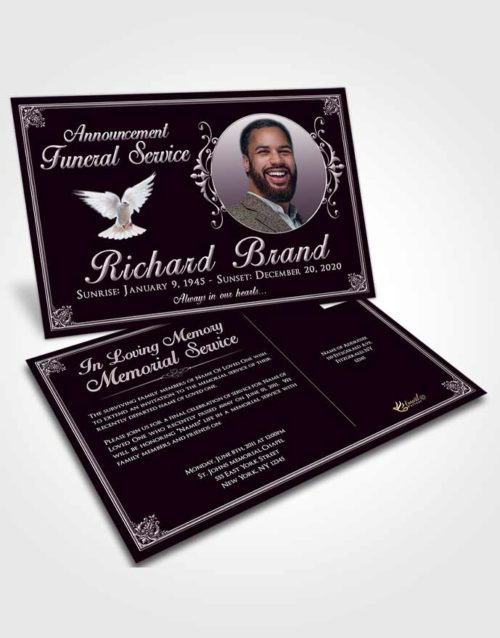 Funeral Announcement Card Template Soft Class Dark