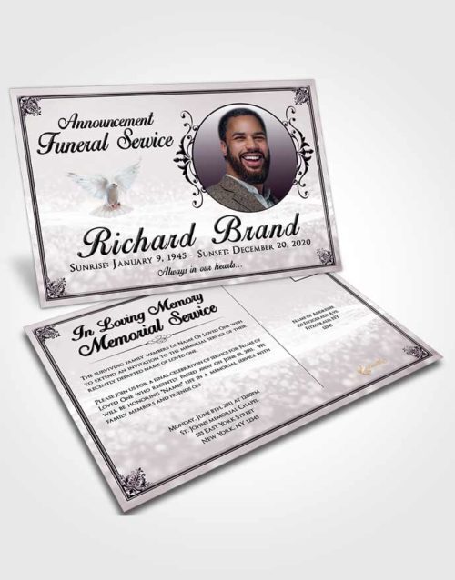 Funeral Announcement Card Template Soft Class Light