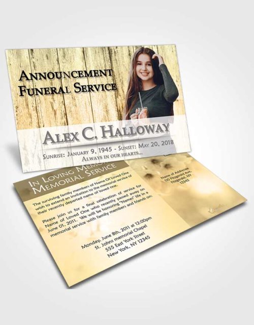 Funeral Announcement Card Template Soft Endurance
