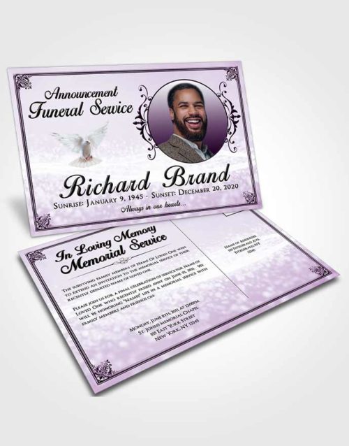 Funeral Announcement Card Template Soothing Class Light