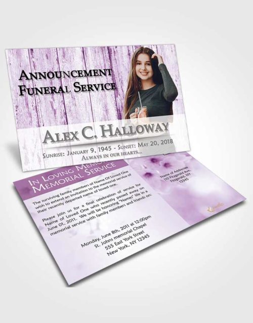 Funeral Announcement Card Template Soothing Endurance