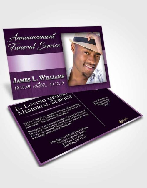 Funeral Announcement Card Template Soothing Force