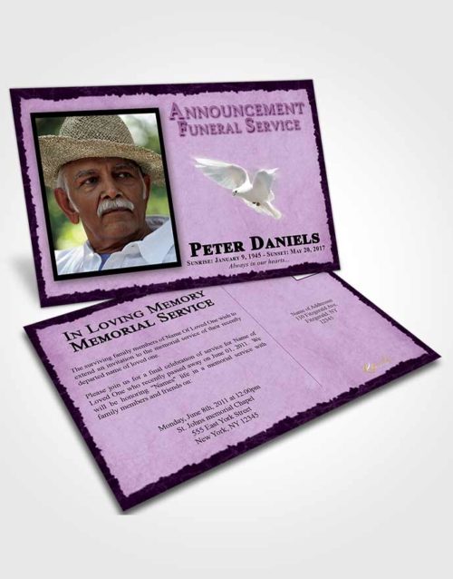 Funeral Announcement Card Template Soothing Outback