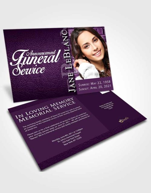 Funeral Announcement Card Template Soothing Passion