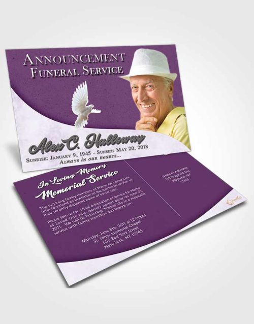 Funeral Announcement Card Template Soothing Peace of Mind