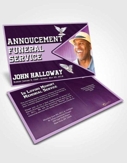 Funeral Announcement Card Template Soothing Vigor