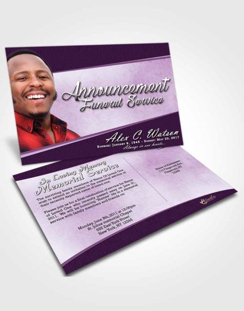 Funeral Announcement Card Template Soothing Vitality