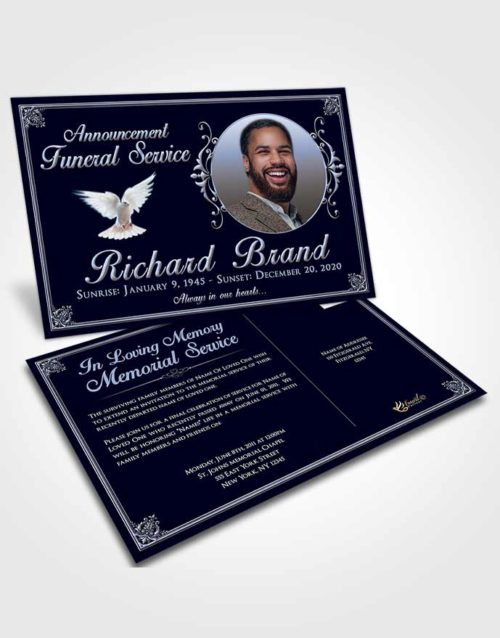 Funeral Announcement Card Template Splendid Class Dark