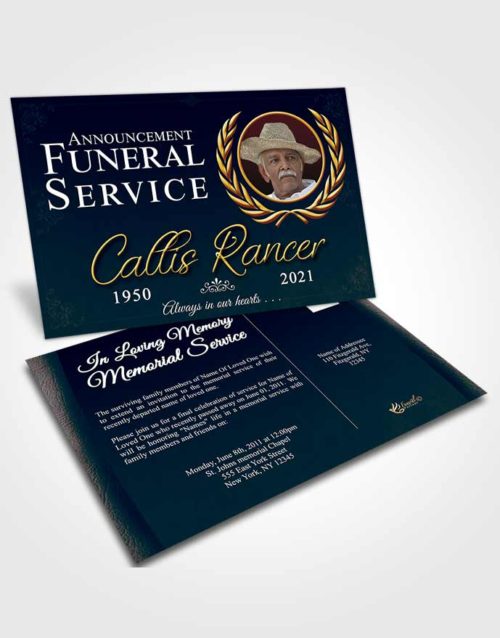 Funeral Announcement Card Template Splendid Desire