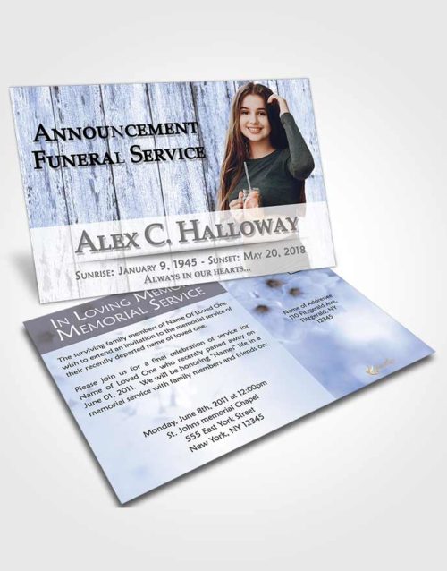 Funeral Announcement Card Template Splendid Endurance