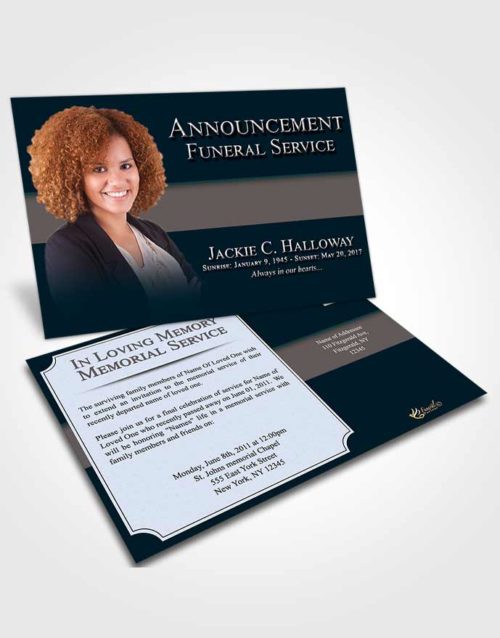 Funeral Announcement Card Template Splendid Nobility