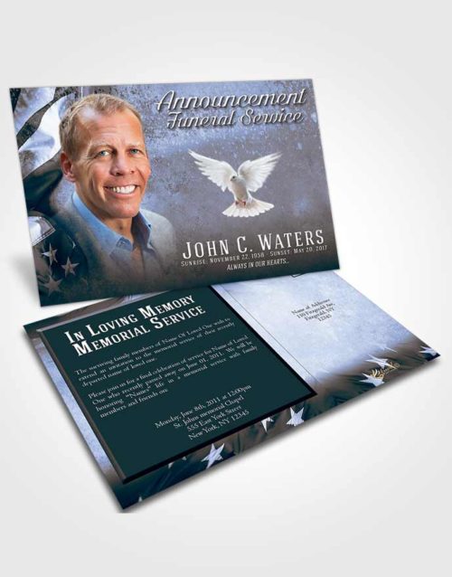 Funeral Announcement Card Template Splendid Stars and Stripes