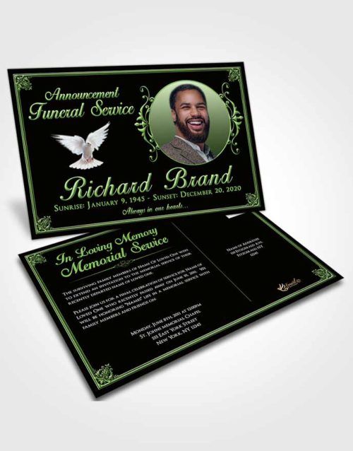 Funeral Announcement Card Template Spring Class Dark