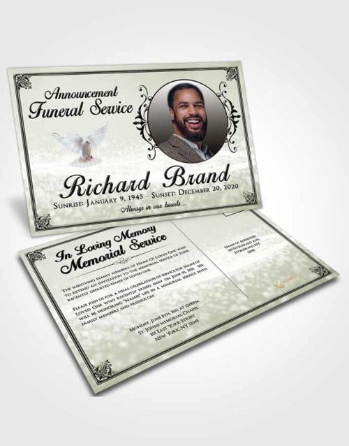 Funeral Announcement Card Template Spring Class Light