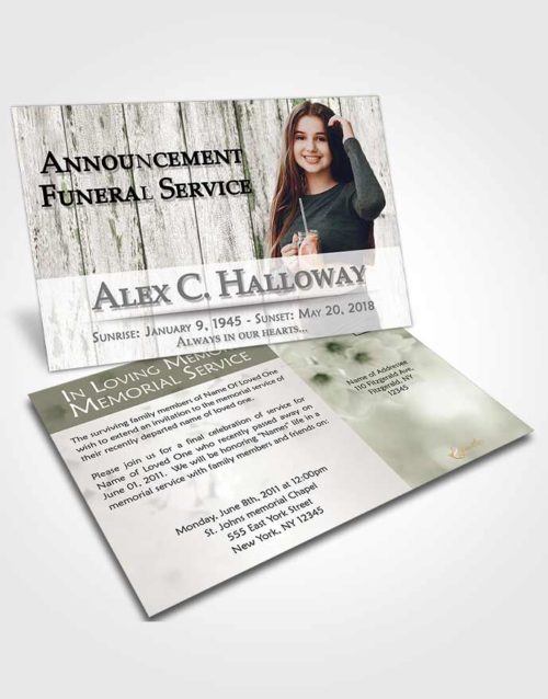 Funeral Announcement Card Template Spring Endurance