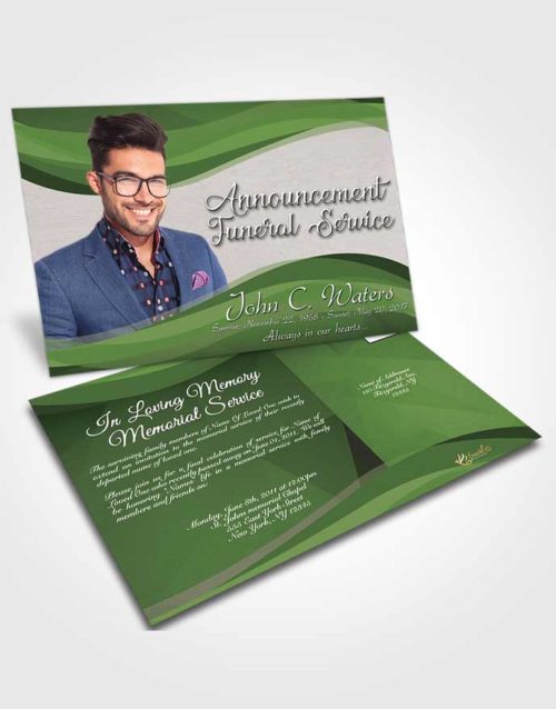 Funeral Announcement Card Template Spring Fortitude