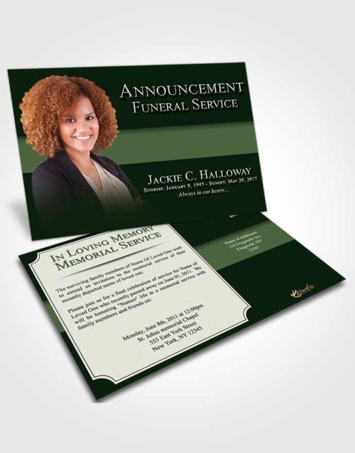Funeral Announcement Card Template Spring Nobility