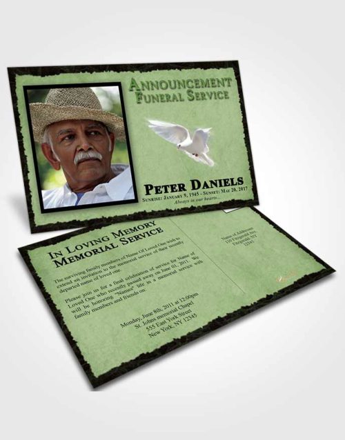 Funeral Announcement Card Template Spring Outback