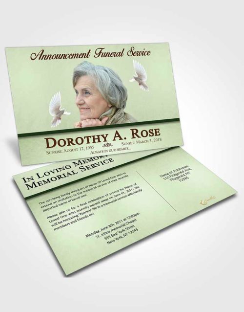 Funeral Announcement Card Template Spring Tolerance
