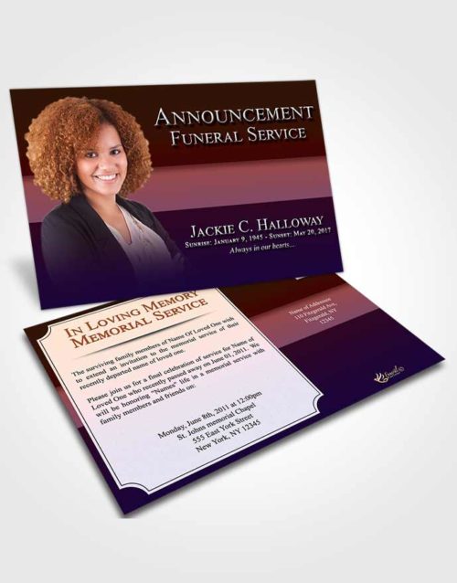 Funeral Announcement Card Template Steady Nobility