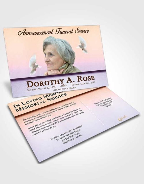 Funeral Announcement Card Template Steady Tolerance