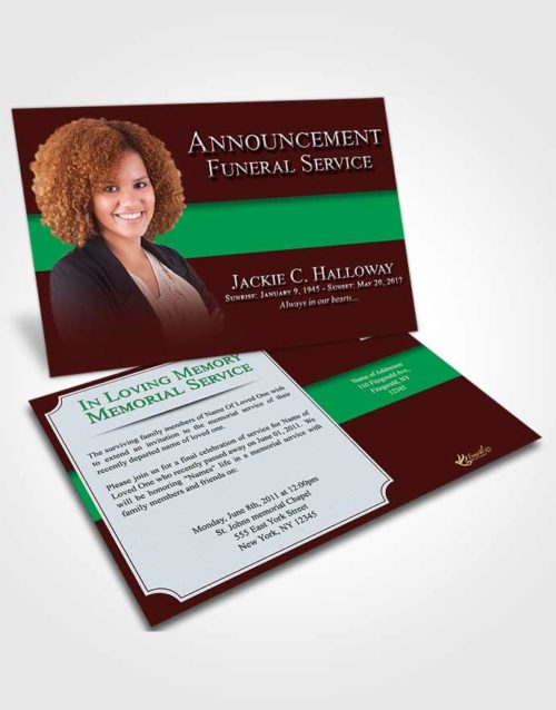 Funeral Announcement Card Template Summer Nobility