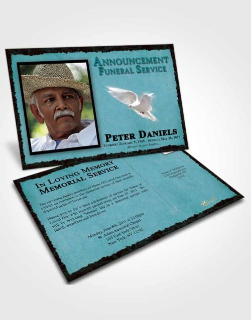 Funeral Announcement Card Template Summer Outback