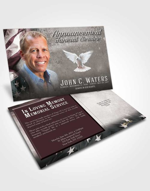 Funeral Announcement Card Template Superior Stars and Stripes