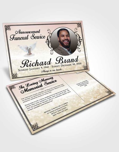 Funeral Announcement Card Template Tranquil Class Light