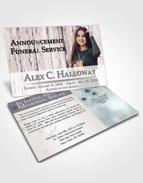 Funeral Announcement Card Template Tranquil Endurance