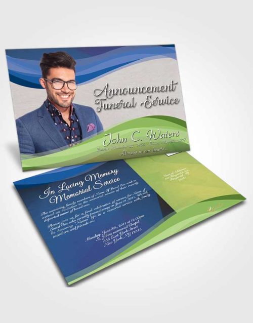 Funeral Announcement Card Template Tranquil Fortitude
