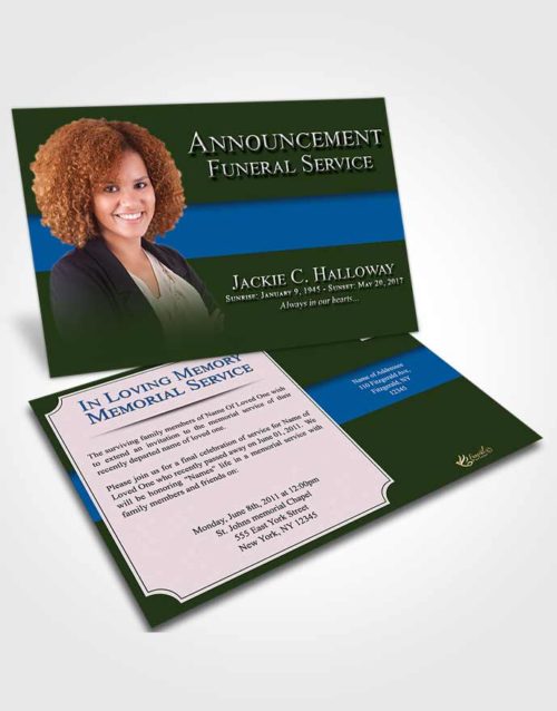 Funeral Announcement Card Template Tranquil Nobility