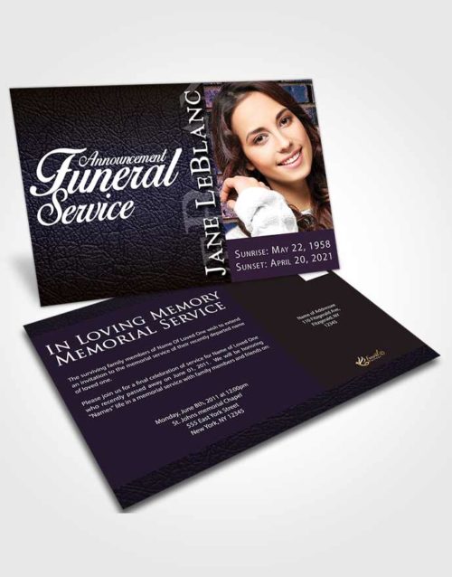 Funeral Announcement Card Template Tranquil Passion