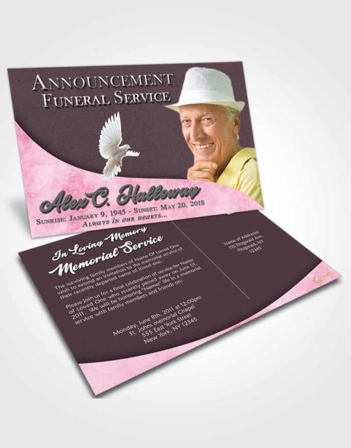 Funeral Announcement Card Template Tranquil Peace of Mind