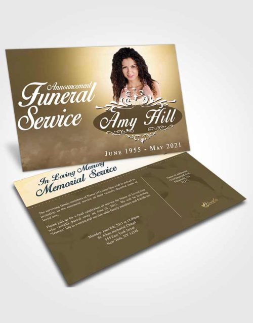 Funeral Announcement Card Template Tranquil Sympathy