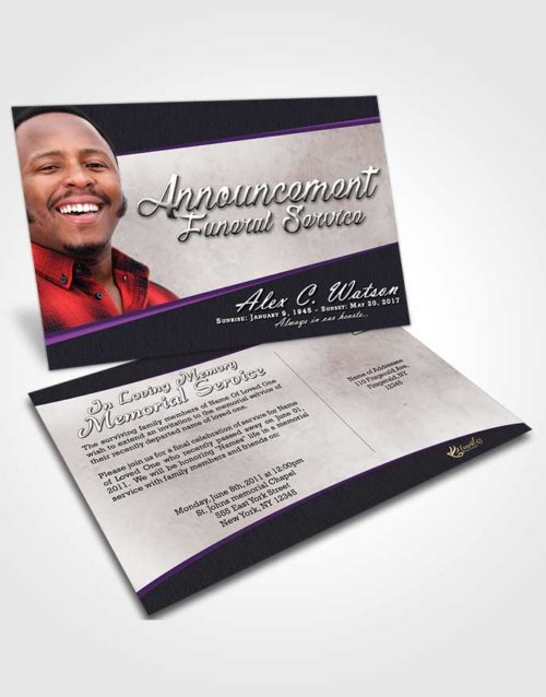 Funeral Announcement Card Template Tranquil Vitality