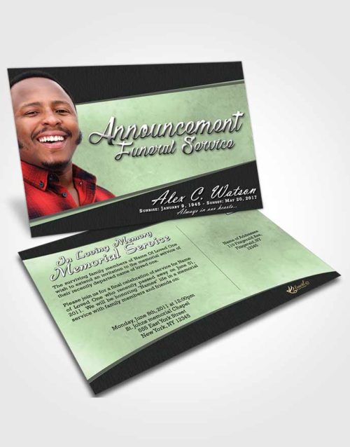 Funeral Announcement Card Template Welcoming Vitality