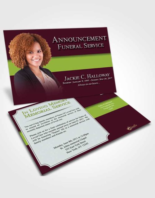Funeral Announcement Card Template Wholesome Nobility