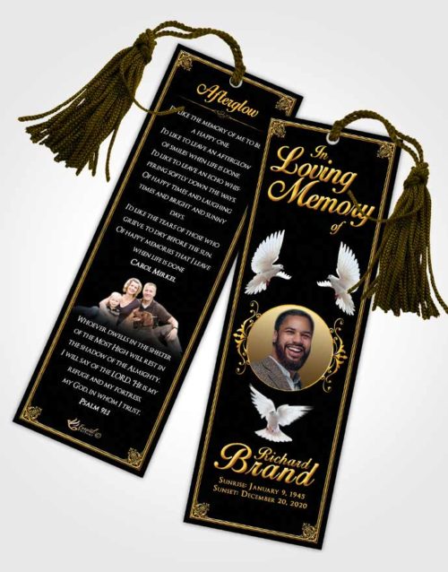 Funeral Bookmark Template Afternoon Class Dark